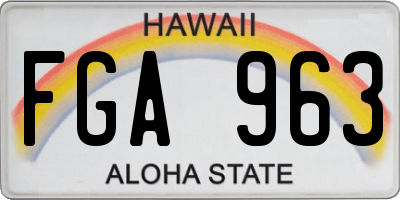 HI license plate FGA963