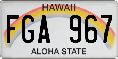 HI license plate FGA967