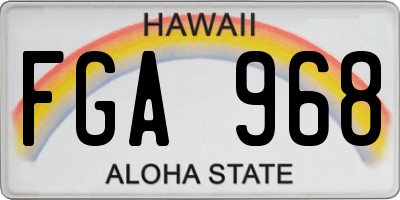 HI license plate FGA968