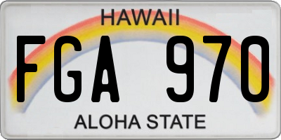 HI license plate FGA970