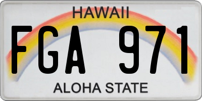 HI license plate FGA971
