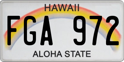 HI license plate FGA972