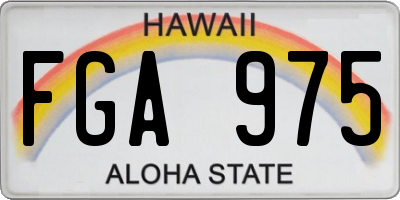 HI license plate FGA975