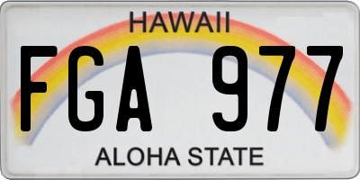 HI license plate FGA977