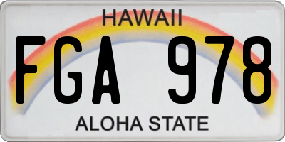 HI license plate FGA978