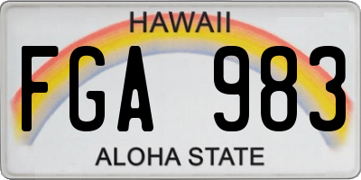 HI license plate FGA983