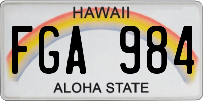 HI license plate FGA984