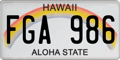 HI license plate FGA986