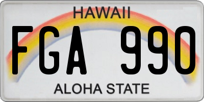 HI license plate FGA990