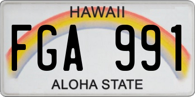 HI license plate FGA991