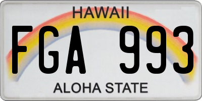 HI license plate FGA993