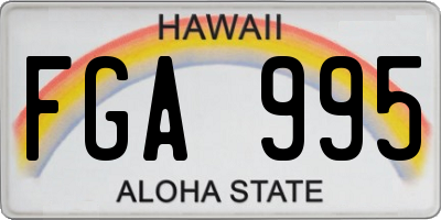 HI license plate FGA995