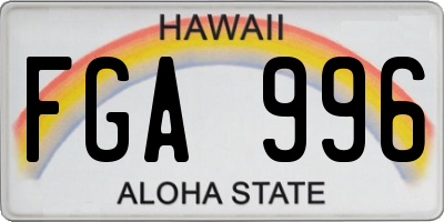 HI license plate FGA996