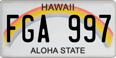 HI license plate FGA997