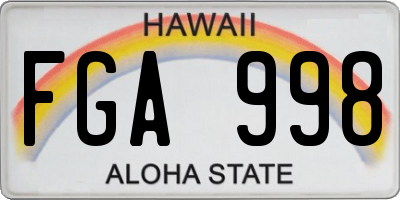 HI license plate FGA998