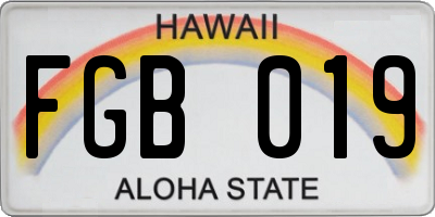 HI license plate FGB019