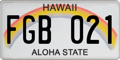 HI license plate FGB021