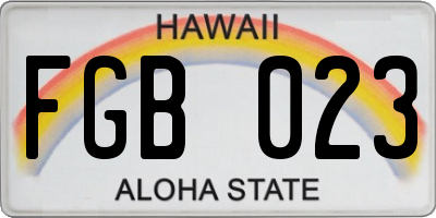 HI license plate FGB023