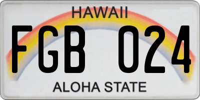 HI license plate FGB024