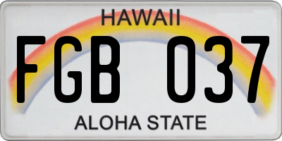 HI license plate FGB037