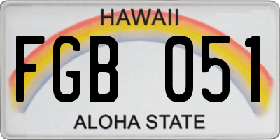 HI license plate FGB051