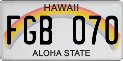HI license plate FGB070