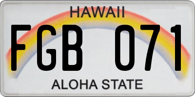 HI license plate FGB071