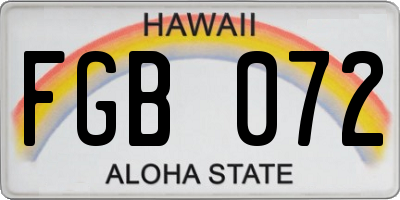 HI license plate FGB072