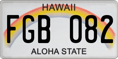 HI license plate FGB082