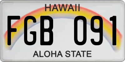 HI license plate FGB091
