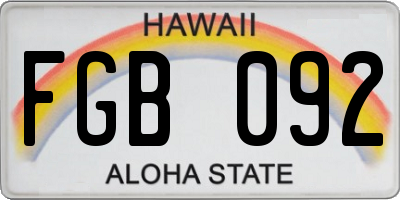 HI license plate FGB092