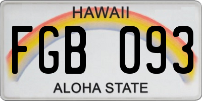 HI license plate FGB093