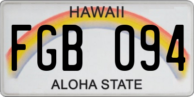 HI license plate FGB094