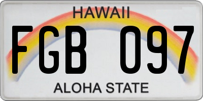 HI license plate FGB097