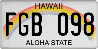 HI license plate FGB098