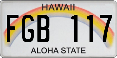 HI license plate FGB117
