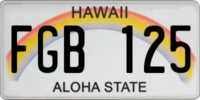 HI license plate FGB125