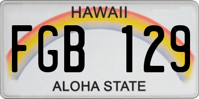 HI license plate FGB129