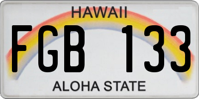 HI license plate FGB133