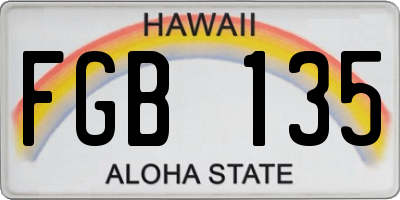 HI license plate FGB135