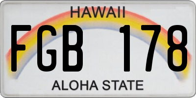 HI license plate FGB178
