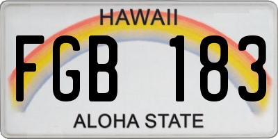 HI license plate FGB183