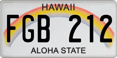 HI license plate FGB212
