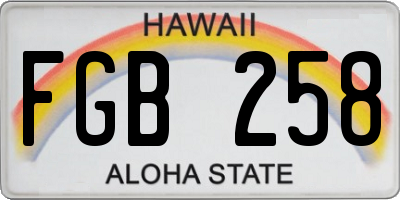 HI license plate FGB258
