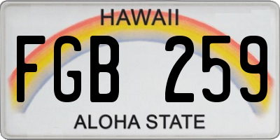 HI license plate FGB259