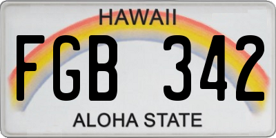 HI license plate FGB342