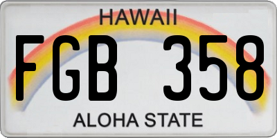 HI license plate FGB358