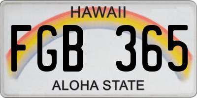 HI license plate FGB365