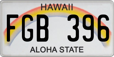HI license plate FGB396