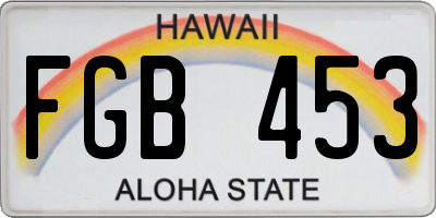 HI license plate FGB453